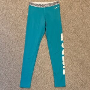 Nike Teal Leggings with Logo